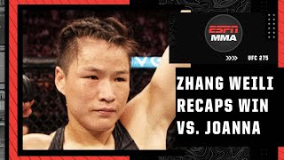 Zhang Weili talks KO win vs Joanna Jedrzejczyk at UFC 275  ESPN MMA [upl. by Lareena948]