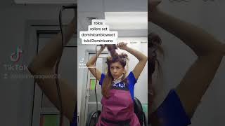 ✅️HOWTO DO DOMINICANBLOWOUT ON LONG HAIR rolos rollerset trim hair fyp dominicanblowout [upl. by Yesrej]