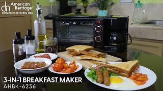 The American Heritage 3in1 Breakfast Maker AHBK6236 [upl. by Ained]