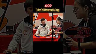 409 World Record Avg  Yiheng Wang rubik cubing rubikscube cuber shorts [upl. by Niac]