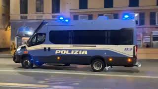 Genoa Torino Maxi Scorta Reparto Mobile Polizia di Stato e Digos in sirena viral italy [upl. by Darian]