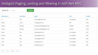 Webgrid Paging sorting and filtering in ASPNet MVC [upl. by Ridley]