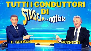 TUTTI I CONDUTTORI DI STRISCIA LA NOTIZIA TUTTE LE COPPIE PRESENTATORI IN 36 ANNI [upl. by Santoro]