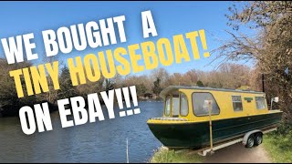 We bought a TINY HOUSEBOAT on EBAY  heres a tour BEFORE renovations begin [upl. by Reinert895]