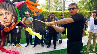 CANELO ALVAREZ SMASHES JAIME MUNGUIA PINATA  HAPPY SHOWING FANS LOVE [upl. by Guerra]