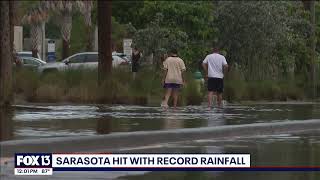 FOX 13 Tampa Bay Heavy rain causes flooding in Sarasota [upl. by Ecal]