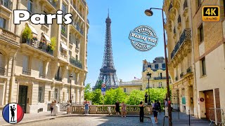 🇫🇷 Paris 16th arr Rue des Eaux Eiffel Tower Trocadero Av Foch  Amazing Walking Tour 4K60fps [upl. by Liebman]