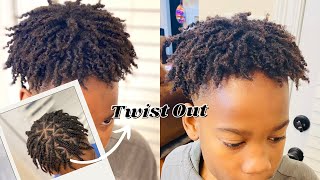 Two strand 🧬Twist🧬turned intoHow to Twist outShort Men hair Twist out TutorialEasy🔥🔥 [upl. by Emsmus894]