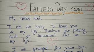 Fathers Day Card Writing ideas  Fathers Day Card  Fathers Day Message [upl. by Eilsil]