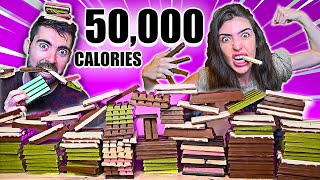 THE 50000 CALORIE KITKAT EATING CHALLENGE MAN VS FOOD ASMR [upl. by Atiekram]