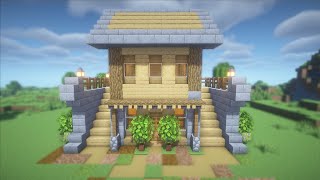 ⚒️ Minecraft  How To Build a Small Survival Wooden House [upl. by Eizus]