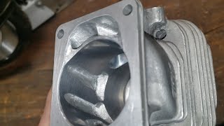 EXTREME CYLINDER PORTING on a Stihl MS461 did i take it too far numbers in description [upl. by Bikales]