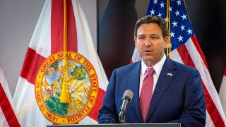 DeSantis signs squatting bill in downtown Orlando [upl. by Aramad689]