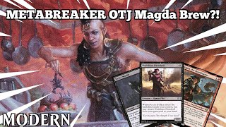 METABREAKER OTJ Magda Brew  Mono Red Magda  Modern  MTGO [upl. by Anohs]