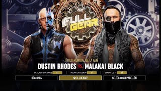 AEW FIGHT FOREVER DUSTIN RHODES VS MALAKAI BLACK AEW WORLD CHAMPIONSHIP AEW FULL GEAR [upl. by Anelrac]