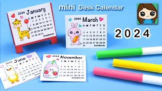 How to Make a 2024 Mini Desk Calendar FREE  Easy DIY Craft [upl. by Bainter]