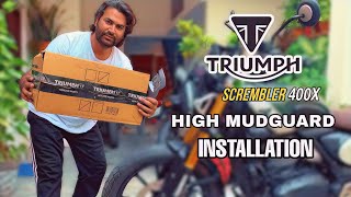 Triumph Scrambler 400 X High front Mudguard Installation scrembler triumph installation [upl. by Erb]