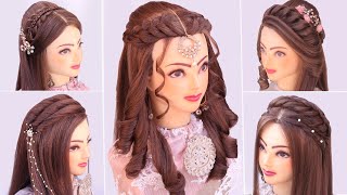 5 wedding Hairstyles kashees l New hairstyle for Diwali l easy curly open hairstyle for wedding [upl. by Hadeehuat]