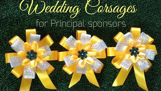 Wedding Corsages for Principal sponsors  MARITES MENENDEZ ARTS [upl. by Aihtnys206]