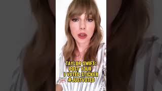 Taylor Swift Vote and send her a photo of your sticker with the hashtag JustVoted [upl. by Aidas]