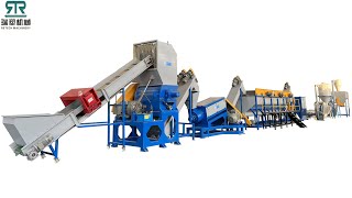 500kgHr LLDPE LDPE HDPE Plastic Film Crushing Washing Drying Recycling Line with Squeezing Dryer [upl. by Rexanne571]