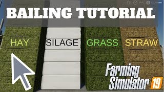 BAILING TUTORIAL farming simulator 19 [upl. by Eahc]