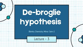 Bbmku  Minor Chemistry Sem2  De  broglie hypothesis  Wave particle duality [upl. by Follansbee]