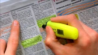 ASMR Newspaper page turning and highlighting Crinkle paper highlighter no talking [upl. by Nwotna]