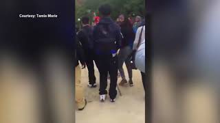 RAW Outside student video of large fight at Arsenal Tech High School [upl. by Gussie]