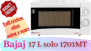 Bajaj 1701mt solo microwave oven full review in hindi Bajaj 17L solo microwave oven [upl. by Ursola]