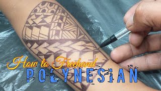 How to freehand polynesian tattoo design [upl. by Hcirdla]