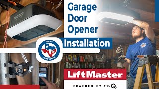 LiftMaster 87504 Garage Door Opener Installation  Butler Contracting [upl. by Irakab]