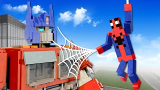 Ragdoll SPIDERMAN vs TRANSFORMERS Teardown [upl. by Sabino]