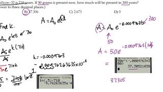 Exponential GrowthDecay  halflife of silicon32 [upl. by Fidelas]