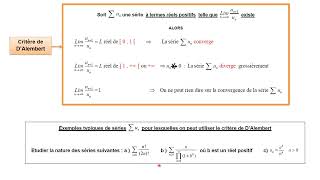 Part 2 4 Savoir utiliser le critère de DAlembert [upl. by Redmer]