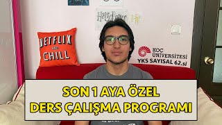 SON 1 AY KALA UYGULAMANIZ GEREKEN ÇALIŞMA PROGRAMI  YKS SAYISAL 62si [upl. by Riamu]