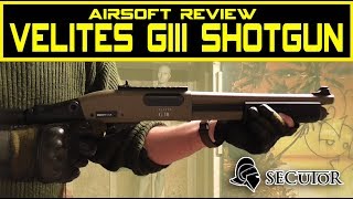 Velites Series GIII Airsoft shotgun by Secutor Arms Review [upl. by Scarrow]