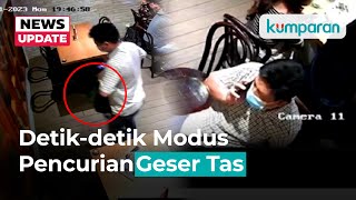 CCTV Komplotan Modus Geser Tas Beraksi di Resto Mal di Jaksel Waspada [upl. by Davidoff]