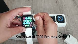 Review montre connectée Smartwatch T900 Pro Max Series 7  Connection Hyrfine et astuces [upl. by Elin]