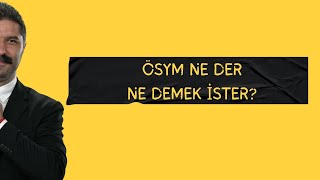 ÖSYM NE DER NE DEMEK İSTER RÜŞTÜ HOCA [upl. by Vachill779]