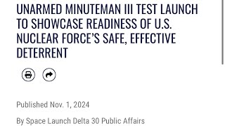 News warning ⚠️ ICBM test launch SHOWCASE READINESS OF US 1101 pm PT on Nov 5 to 501 am [upl. by Auqcinahs]