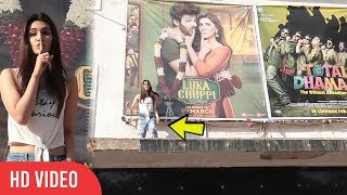 Kriti Sanon Visits Theater In Juhu  Luka Chuppi Response [upl. by Sinylg]