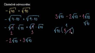 Zjednodušování výrazů pod odmocninou bez proměnných  Základy algebry  Matematika  Khan Academy [upl. by Yun]