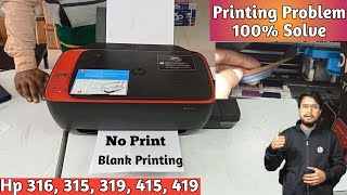 Hp ink Tank 316 319 415 419 Printing Problem Solution  HP Printer Not Printing Black Colour [upl. by Zzabahs]