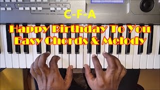 Happy Birthday To You  Easy Piano Tutorial  Chords amp Notes [upl. by Josefina]