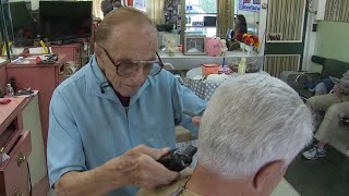 Hazleton barber celebrates 100th birthday [upl. by Caputto]