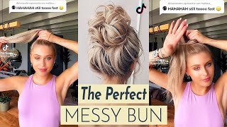 The Perfect Messy Bun Viral On TikTok [upl. by Garibold]