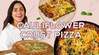 Cauliflower Pizza Crust Recipe no egg  Two Spoons [upl. by Oiramej]