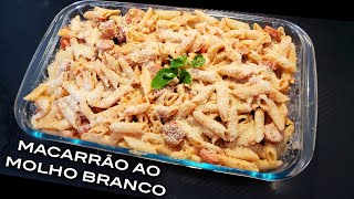 Como fazer Macarrão com Salsicha ao molho branco menudacasa [upl. by Zailer473]