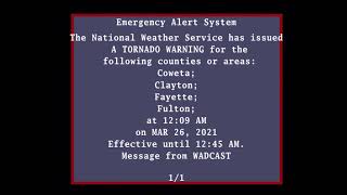 EAS Recreation Tornado emergency for city of newnan [upl. by Urbanus]